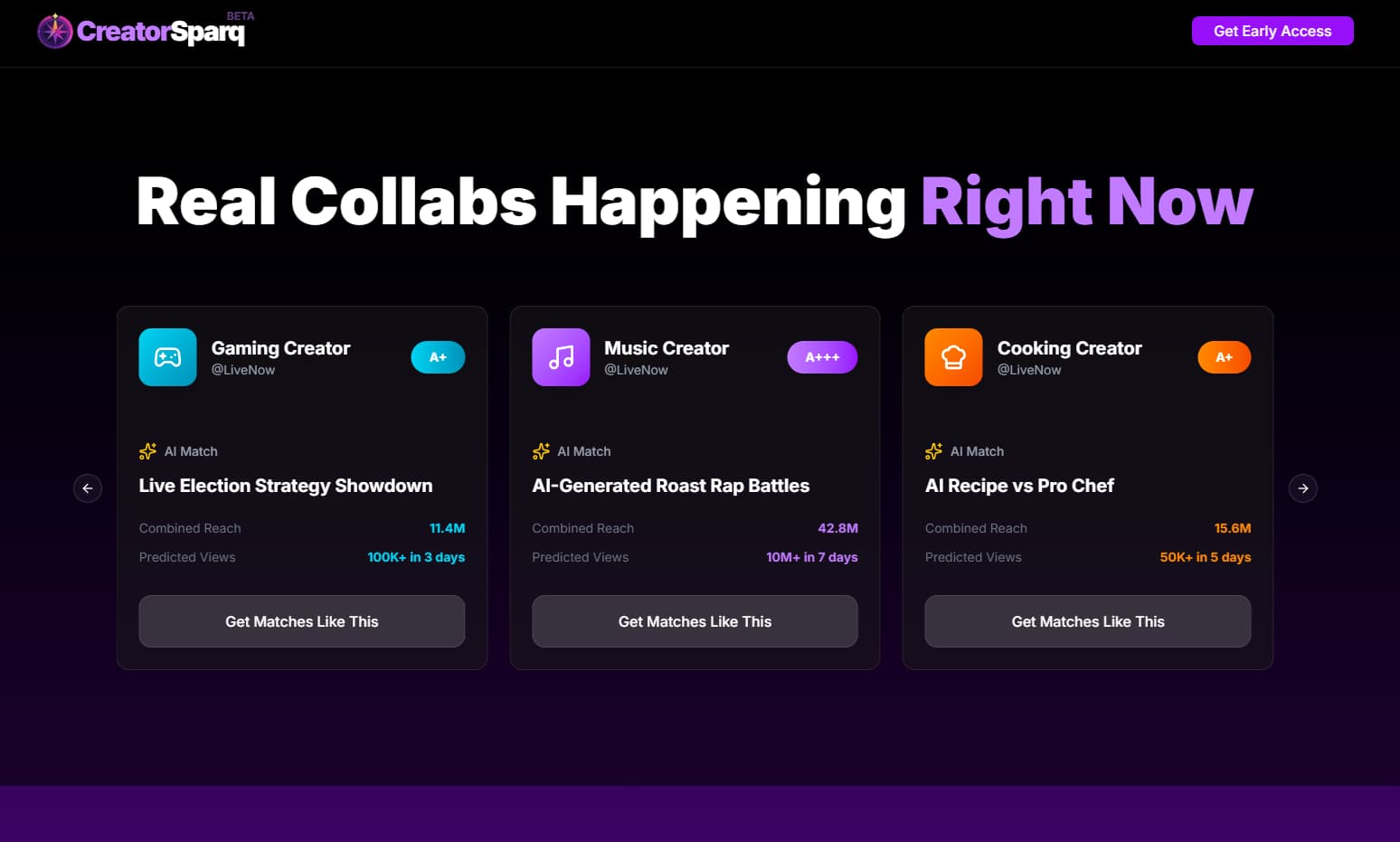 CreatorSparq homepage